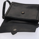 SAINT LAURENT Shoulder Bag Leather Embossed Black Auth sw162-10
