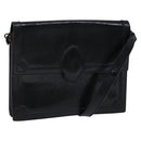 SAINT LAURENT Shoulder Bag Leather Embossed Black Auth sw162-1