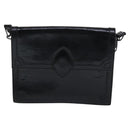 SAINT LAURENT Shoulder Bag Leather Embossed Black Auth sw162-13