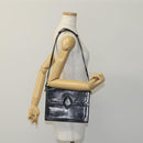 SAINT LAURENT Shoulder Bag Leather Embossed Black Auth sw162-21