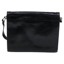 SAINT LAURENT Shoulder Bag Leather Embossed Black Auth sw162-2