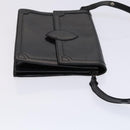 SAINT LAURENT Shoulder Bag Leather Embossed Black Auth sw162-3