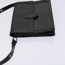 SAINT LAURENT Shoulder Bag Leather Embossed Black Auth sw162-4