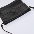 SAINT LAURENT Shoulder Bag Leather Embossed Black Auth sw162-6