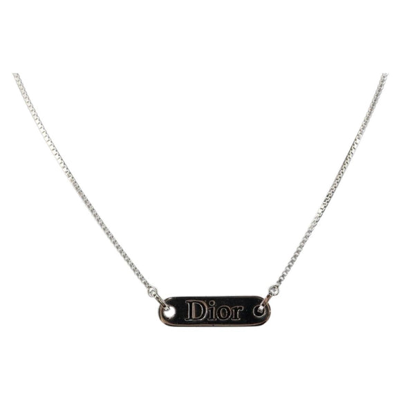 Christian Dior Necklace metal Silver Auth sw1623