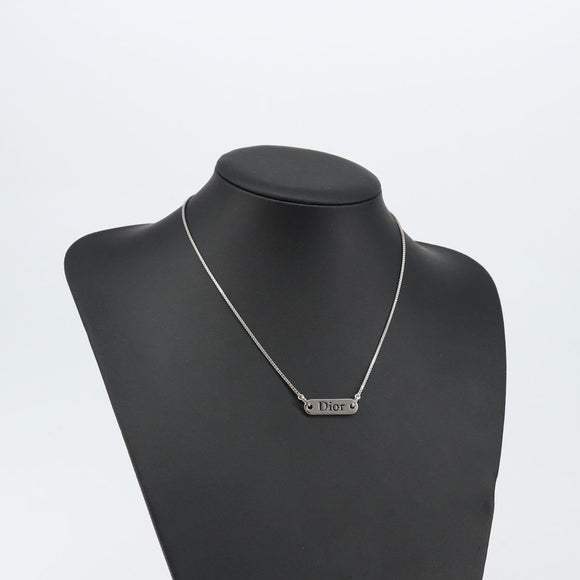 Christian Dior Necklace metal Silver Auth sw1623