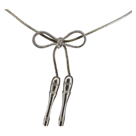 Christian Dior Choker metal Silver Auth sw1624