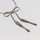 Christian Dior Choker metal Silver Auth sw1624-10