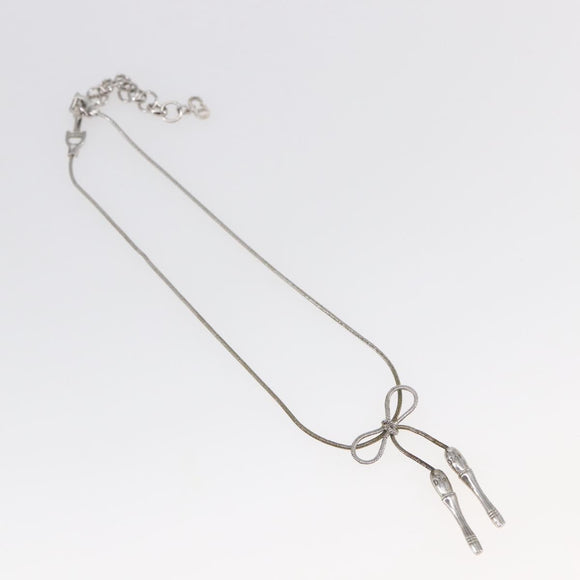 Christian Dior Choker metal Silver Auth sw1624