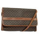 CELINE Macadam Canvas Shoulder Bag PVC Leather Brown Gold Auth sw164-1