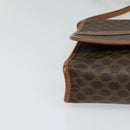 CELINE Macadam Canvas Shoulder Bag PVC Leather Brown Gold Auth sw164-14