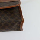 CELINE Macadam Canvas Shoulder Bag PVC Leather Brown Gold Auth sw164-15