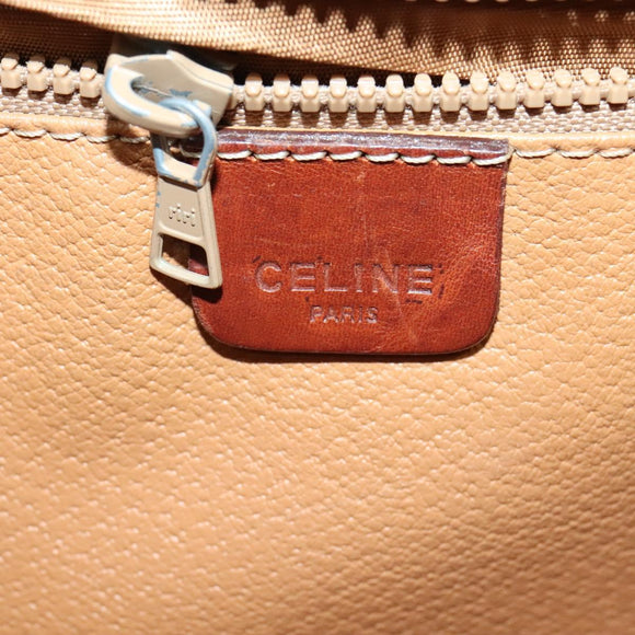 CELINE Macadam Canvas Shoulder Bag PVC Leather Brown Gold Auth sw164