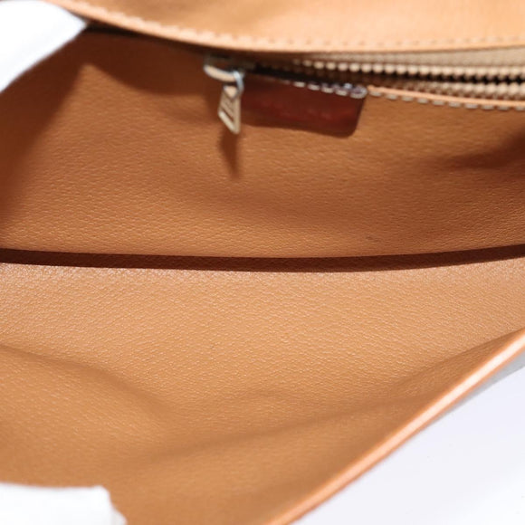 CELINE Macadam Canvas Shoulder Bag PVC Leather Brown Gold Auth sw164