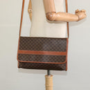 CELINE Macadam Canvas Shoulder Bag PVC Leather Brown Gold Auth sw164-22