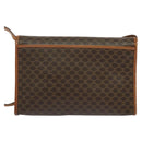 CELINE Macadam Canvas Shoulder Bag PVC Leather Brown Gold Auth sw164-2