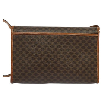 CELINE Macadam Canvas Shoulder Bag PVC Leather Brown Gold Auth sw164 - 0