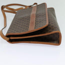 CELINE Macadam Canvas Shoulder Bag PVC Leather Brown Gold Auth sw164-3