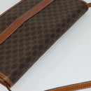 CELINE Macadam Canvas Shoulder Bag PVC Leather Brown Gold Auth sw164-6