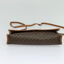 CELINE Macadam Canvas Shoulder Bag PVC Leather Brown Gold Auth sw164-5