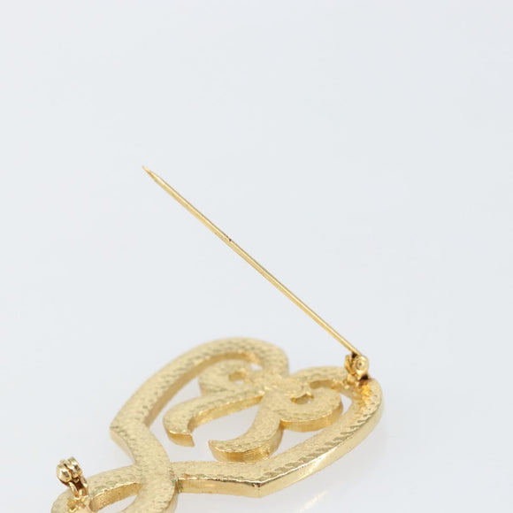 Christian Dior Brooch metal Gold Auth sw1641