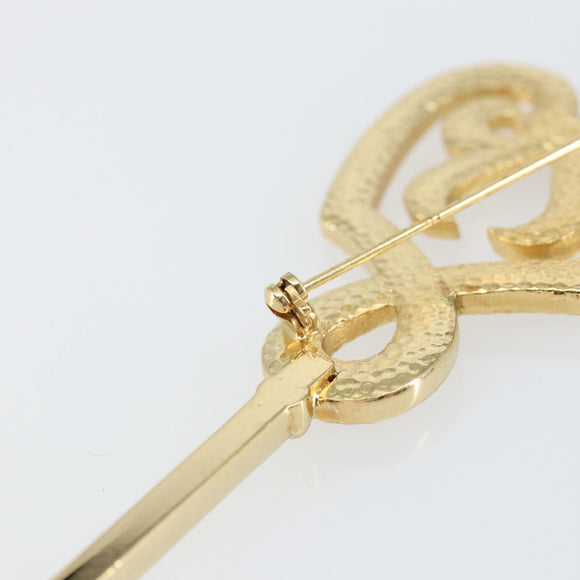 Christian Dior Brooch metal Gold Auth sw1641
