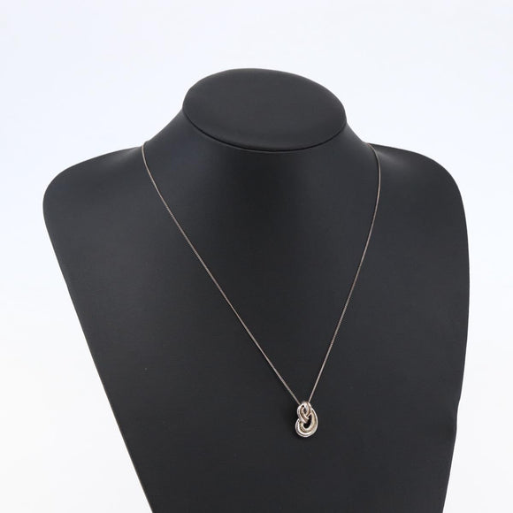 TIFFANY&Co. 18K Yellow Gold Twist Knot Necklace Ag925 Silver Auth SW1642