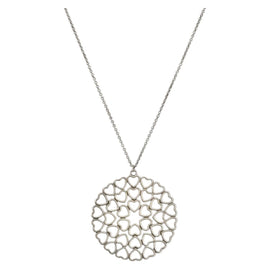 TIFFANY&Co. Crown of Hearts Medallion Necklace Ag925 Silver Auth SW1644