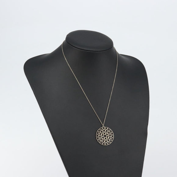 TIFFANY&Co. Crown of Hearts Medallion Necklace Ag925 Silver Auth SW1644