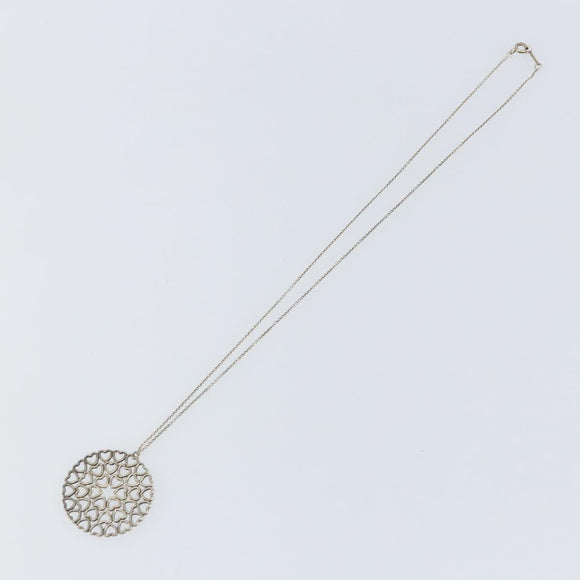 TIFFANY&Co. Crown of Hearts Medallion Necklace Ag925 Silver Auth SW1644