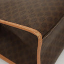 CELINE Macadam Canvas Shoulder Bag PVC Leather Brown Gold Auth sw165-15