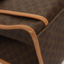 CELINE Macadam Canvas Shoulder Bag PVC Leather Brown Gold Auth sw165-16