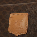 CELINE Macadam Canvas Shoulder Bag PVC Leather Brown Gold Auth sw165-18