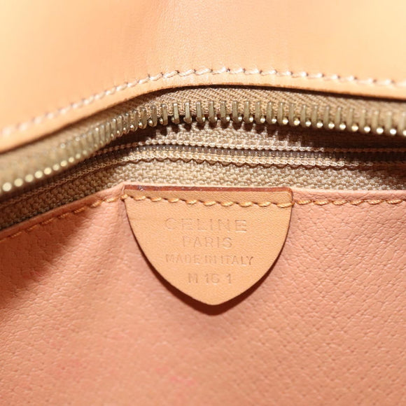 CELINE Macadam Canvas Shoulder Bag PVC Leather Brown Gold Auth sw165