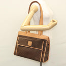 CELINE Macadam Canvas Shoulder Bag PVC Leather Brown Gold Auth sw165-23