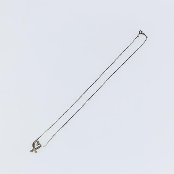 TIFFANY&Co. Loving heart Necklace Ag925 Silver Auth SW1650