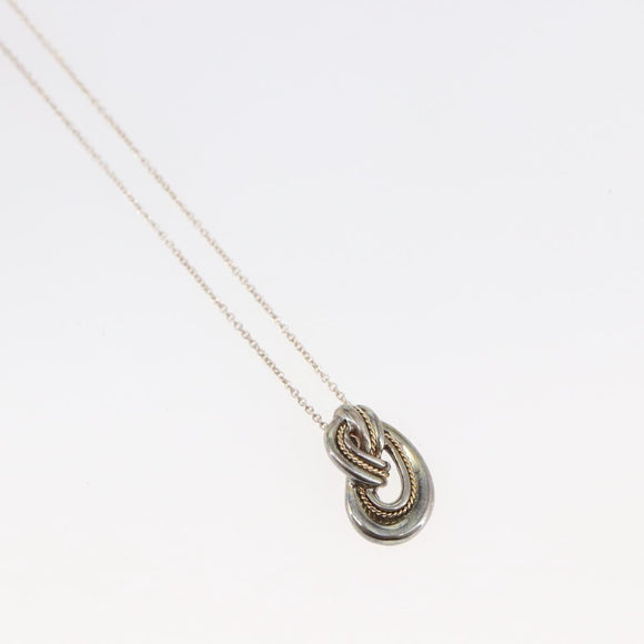TIFFANY&Co. 18K Twist Knot Necklace Ag925 Silver Auth SW1651