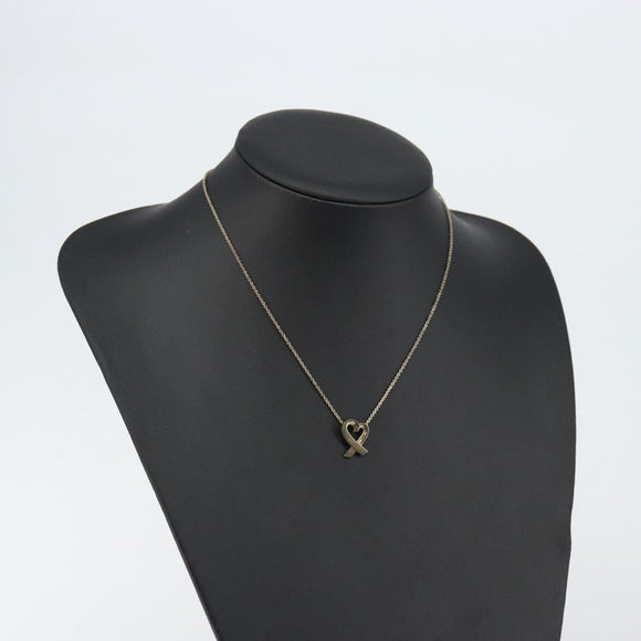 TIFFANY&Co. Loving heart Necklace Ag925 Silver Auth SW1652