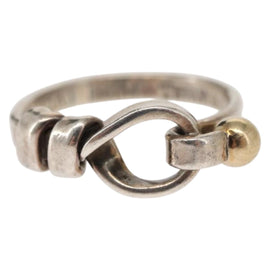 TIFFANY&Co. Love Knot Ring Ag925 K18 Silver Auth SW1656 - 0