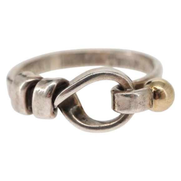 TIFFANY&Co. Love Knot Ring Ag925 K18 Silver Auth SW1656