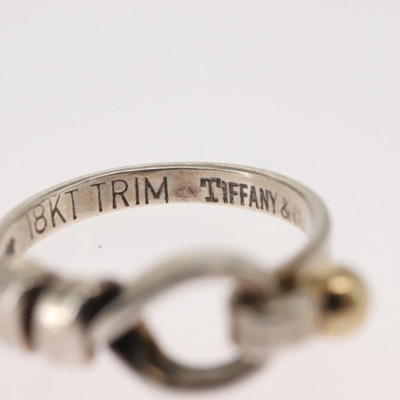 TIFFANY&Co. Love Knot Ring Ag925 K18 Silver Auth SW1656