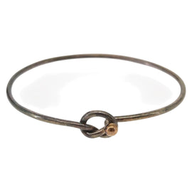 TIFFANY&Co. Bangle Hook & Eye Bracelet Ag925 K18 Silver Auth SW1659 - 0