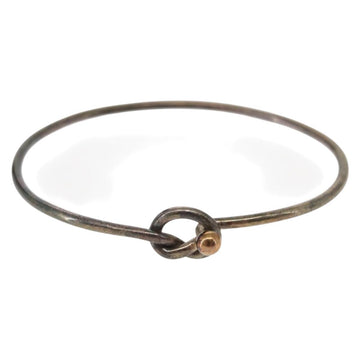 TIFFANY&Co. Bangle Hook & Eye Bracelet Ag925 K18 Silver Auth SW1659 - 0