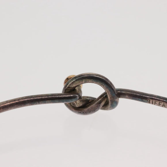 TIFFANY&Co. Bangle Hook & Eye Bracelet Ag925 K18 Silver Auth SW1659