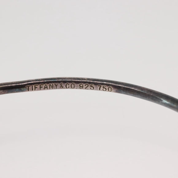 TIFFANY&Co. Bangle Hook & Eye Bracelet Ag925 K18 Silver Auth SW1659