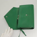 BALENCIAGA Paper Money Zip Around Wallet Leather Green 371661 Auth sw166V-8