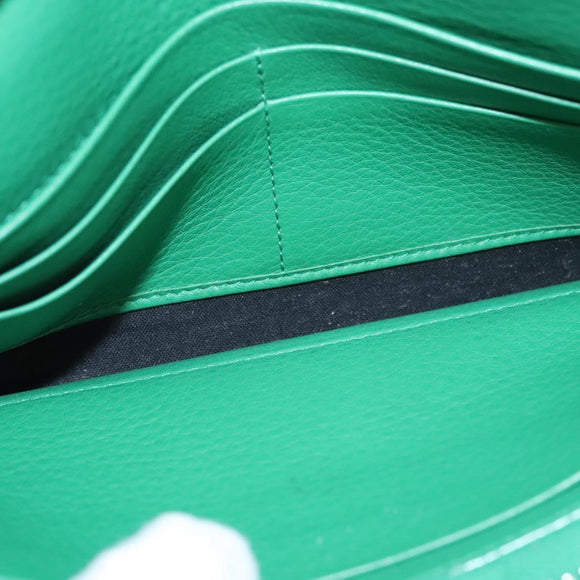 BALENCIAGA Paper Money Zip Around Wallet Leather Green 371661 Auth sw166V
