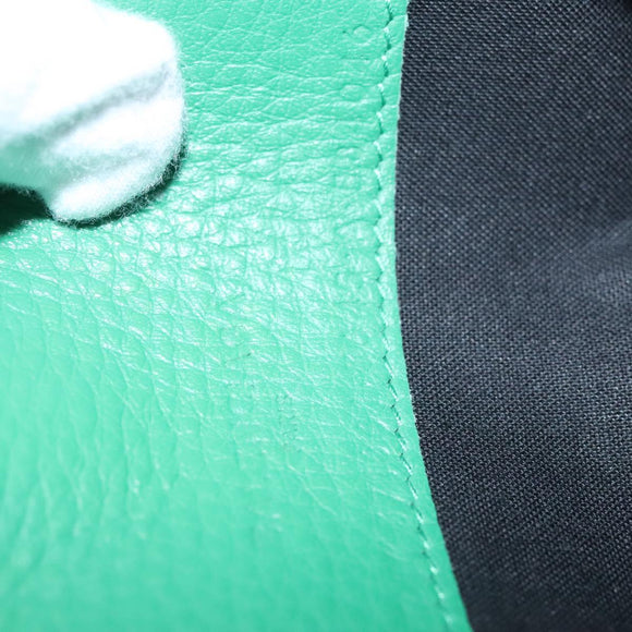 BALENCIAGA Paper Money Zip Around Wallet Leather Green 371661 Auth sw166V