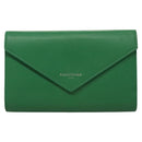 BALENCIAGA Paper Money Zip Around Wallet Leather Green 371661 Auth sw166V-13