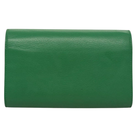 BALENCIAGA Paper Money Zip Around Wallet Leather Green 371661 Auth sw166V